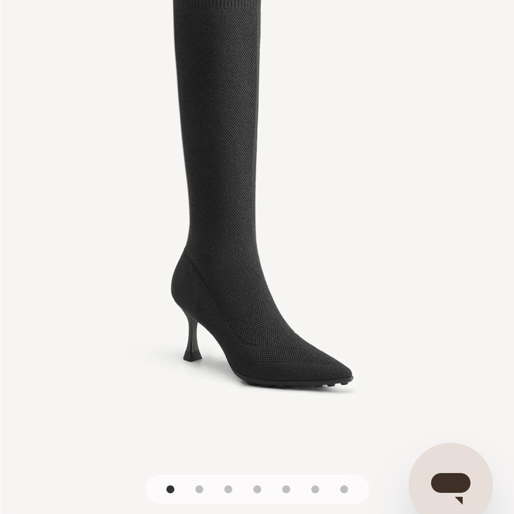Sophisticated Black Knit Heeled Boots
